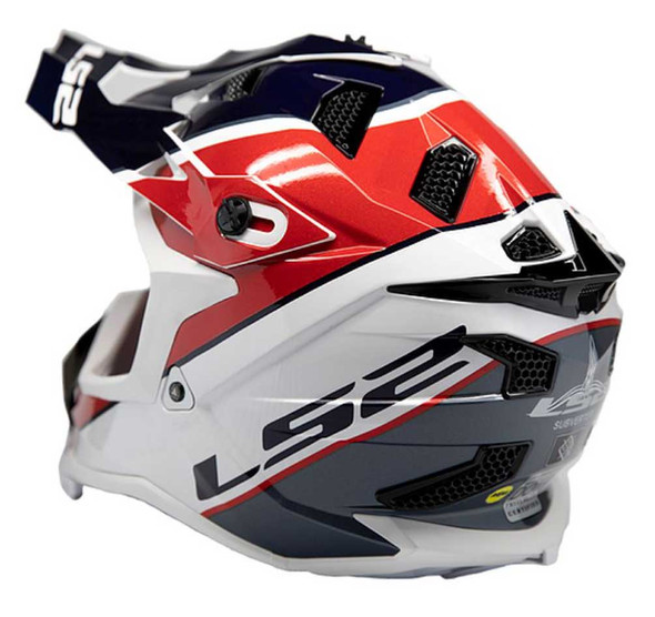 LS2 Helmets Full Face Subverter Ray MX Motorcycle Helmet, Red