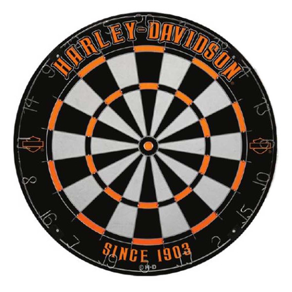 Harley-Davidson Legend Tournament Dartboard - Black & Orange, 18 in. 61985 - Wisconsin Harley-Davidson