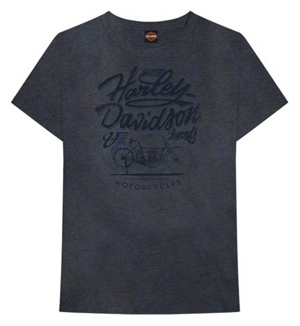 Harley-Davidson Men's Modal Tonal Short Sleeve Crew-Neck T-Shirt, Washed Blue - Wisconsin Harley-Davidson