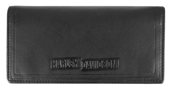 Harley-Davidson Mens Drag Race Bi-Fold Trucker Leather Wallet w/ RFID HDMWA11676 - Wisconsin Harley-Davidson