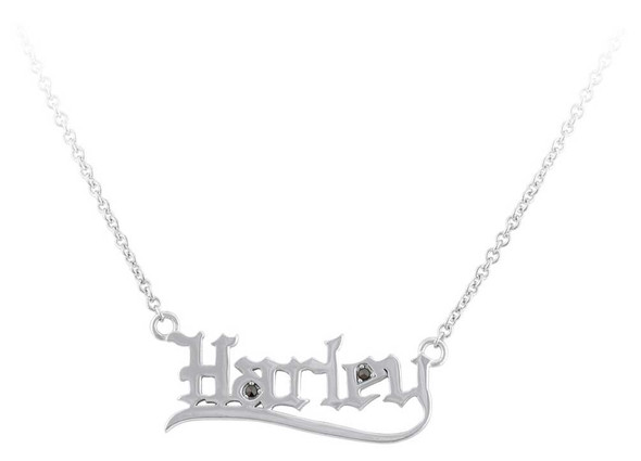 Harley-Davidson Women's Old English Harley Necklace, Sterling Silver HDN0459-16 - Wisconsin Harley-Davidson