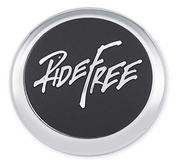 Harley-Davidson Ride Free Fuel Cap Medallion - Black & Chrome Finish 14101220 - Wisconsin Harley-Davidson