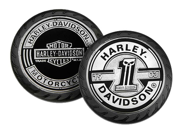 Harley-Davidson Dark Custom Wheel Challenge Coin, 1.75in. Silver & Black 8008970 - Wisconsin Harley-Davidson