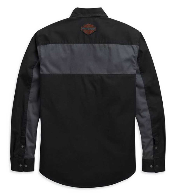 Harley-Davidson® Men's Copperblock Long Sleeve Woven Shirt, Black