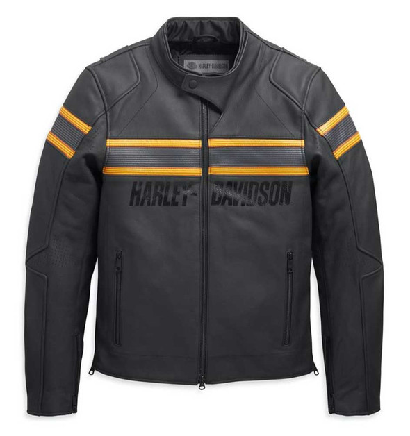 Harley-Davidson Men's Sidari Venting Slim Fit Leather Jacket, Black 98007-20VM - Wisconsin Harley-Davidson