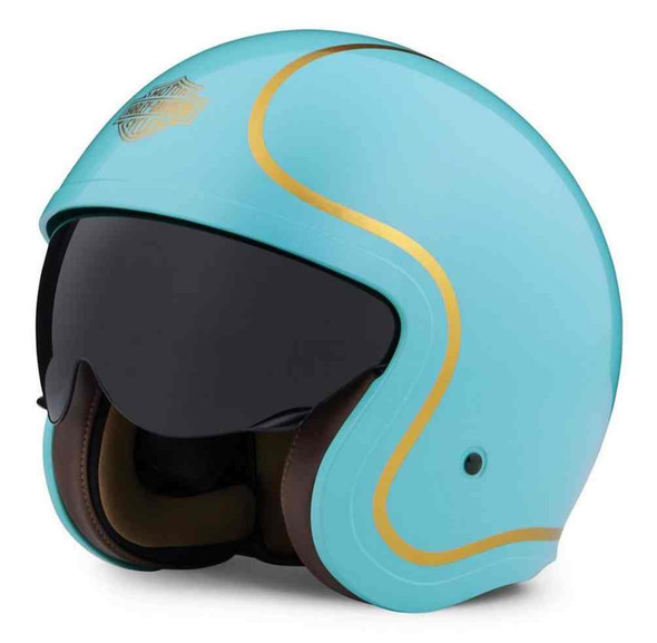 Harley-Davidson Unisex Bougie Sun Shield M06 3/4 Helmet - Gloss Teal 98175-20VX - Wisconsin Harley-Davidson