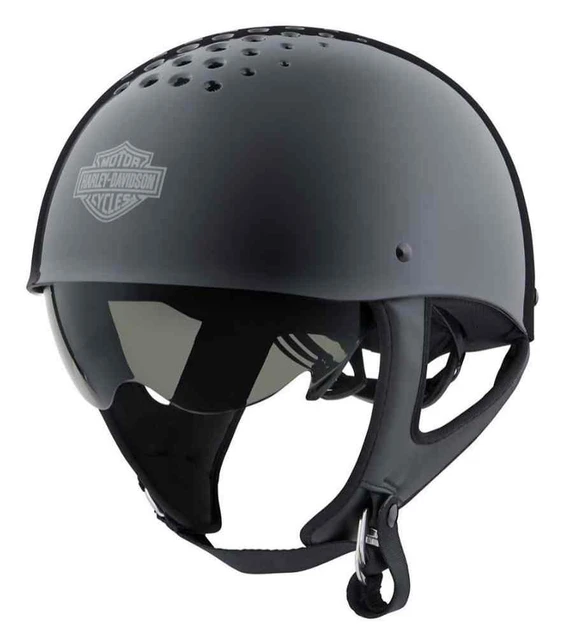 Harley-Davidson Unisex Trenton B&S B13 Sun Shield Half Helmet, Black 98104-20VX - Wisconsin Harley-Davidson