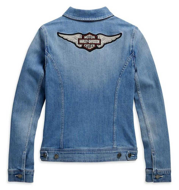 Harley-Davidson® Women's Winged Logo Cotton Blend Denim Jacket