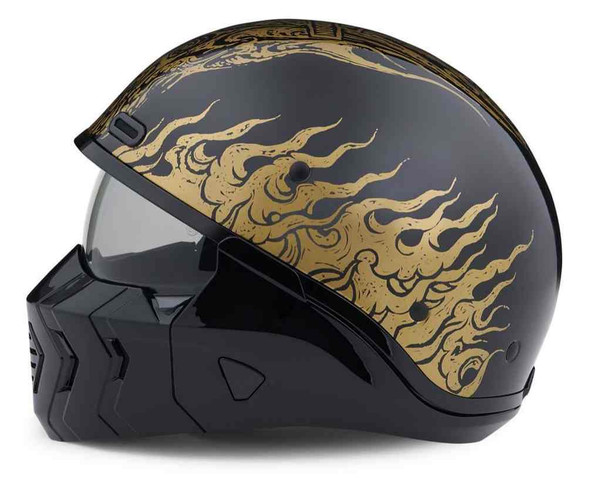 Harley-Davidson® Men's Goldusa 3-IN-1 X07 Half Helmet, Gloss Black