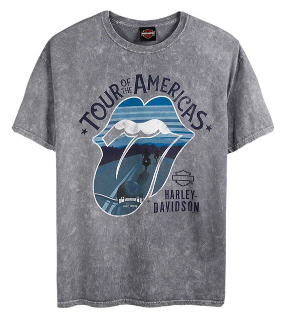 Harley-Davidson Men's Rolling Stones America Tour Short Sleeve Tee, Gray Wash - Wisconsin Harley-Davidson