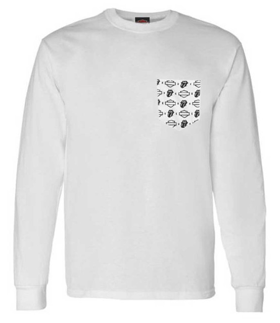 Harley-Davidson Men's Rolling Stones Crossover Chest Pocket Long Sleeve T-Shirt - Wisconsin Harley-Davidson