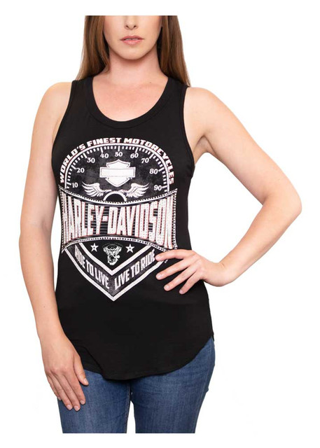 Harley-Davidson® Women's Embellished H-D Scoop Neck Sleeveless