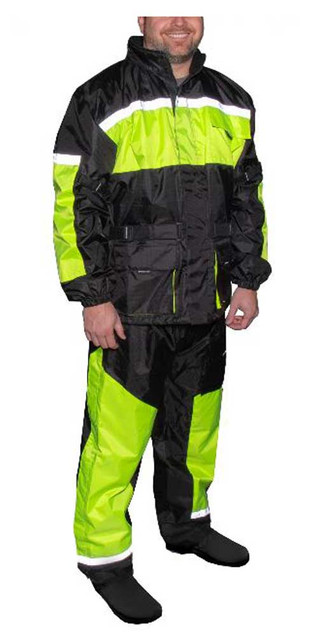 Fulmer Men's 452 Legacy Two-Piece Reflective Rain Suit - Black & Hi-Vis - Wisconsin Harley-Davidson