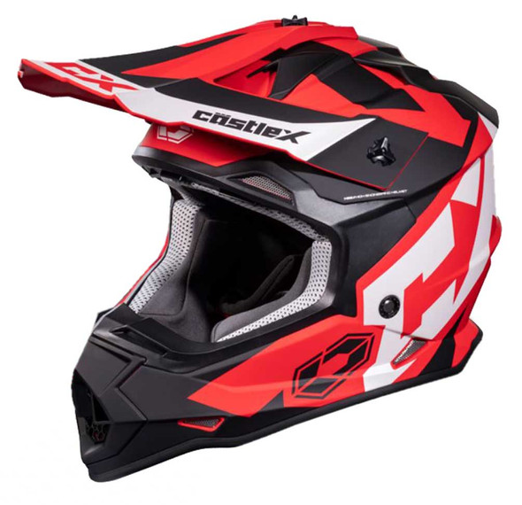 CastleX Mode MX Flow Modular Motorcycle Polycarbonate Helmet - Matte Red - Wisconsin Harley-Davidson