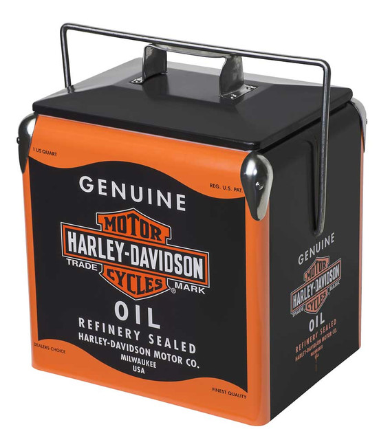 Harley-Davidson® Oil Can Retro Metal Cooler - 13 liter, Black