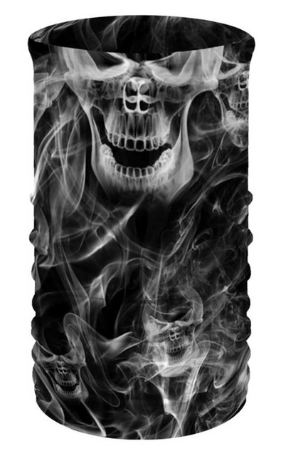 That's A Wrap Unisex Smoky Skulls Multi-Function Reversible Neck Tube Face Cover - Wisconsin Harley-Davidson