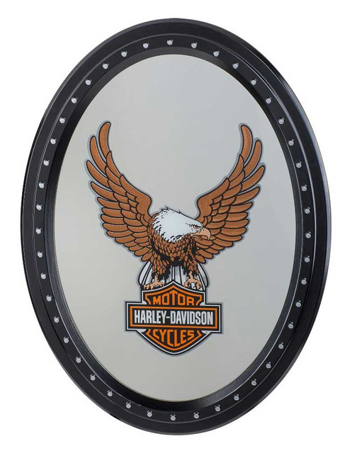 Harley-Davidson Eagle Bar & Shield Logo Oval Mirror Sign -18 x 24 inch HDL-15232 - Wisconsin Harley-Davidson