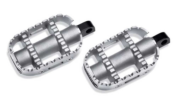 Harley-Davidson 80GRIT Passenger Footpegs, Multi-Fit Item - Raw Silver 50501603 - Wisconsin Harley-Davidson