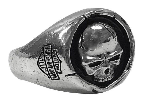 Harley-Davidson Men's Skull Wax Seal Ring - Sterling Silver Finish HDR0546 - Wisconsin Harley-Davidson