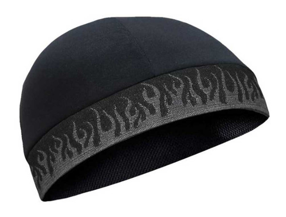 That's A Wrap Unisex Flame Up Performance CoolMax Cool Skull Cap - Black - Wisconsin Harley-Davidson