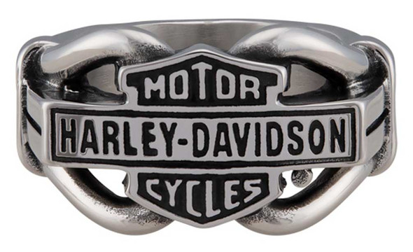 Harley-Davidson Men's Vintage B&S Hardware Ring Band - Stainless Steel, Silver - Wisconsin Harley-Davidson