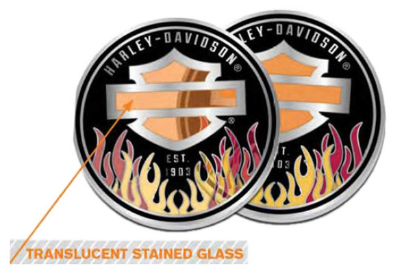 Harley-Davidson® Bar & Shield Logo w/Colorful Flames Metal