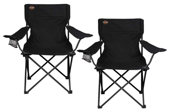 Harley-Davidson Bar & Shield Logo Compact Camping Chairs by Picnic Time Set of 2 - Wisconsin Harley-Davidson