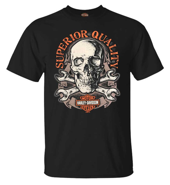 Harley-Davidson Men's Terror Skull Short Sleeve Crew-Neck Cotton T-Shirt, Black - Wisconsin Harley-Davidson