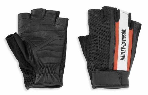 Harley-Davidson Women's Miss Enthusiast Mesh/Leather Fingerless Glove 98169-21VW - Wisconsin Harley-Davidson