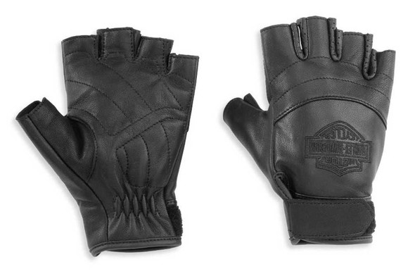 Harley-Davidson Women's Bar & Shield Fingerless Leather Gloves, Black 98170-21VW - Wisconsin Harley-Davidson