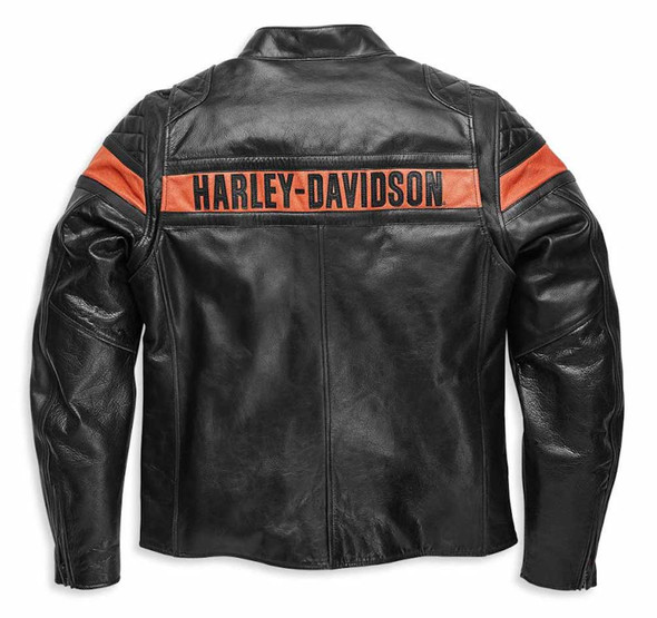Harley-Davidson® Men's Victory Sweep Vintage Leather Jacket, Black