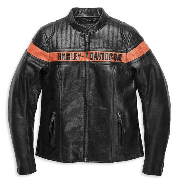 Harley-Davidson Women's Victory Sweep Vintage Leather Jacket, Black 98013-21VW - Wisconsin Harley-Davidson