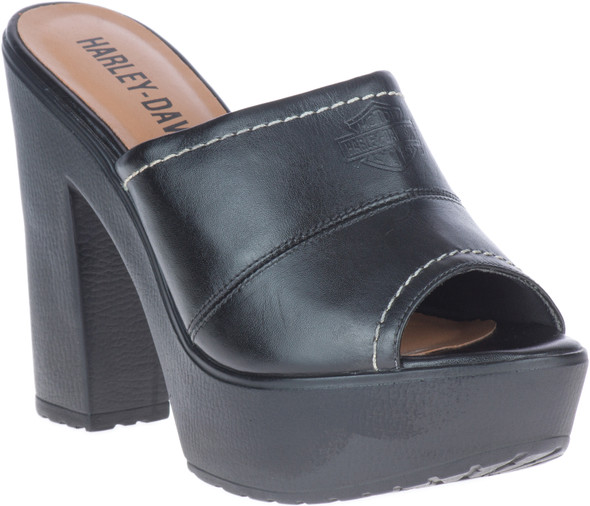 Harley-Davidson Women's Barnes Black Peep-Toe Platform Heels, D84365 - Wisconsin Harley-Davidson