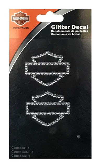 Harley-Davidson Rhinestone Bar & Shield Logo Glitter Decals - 3 x 5 in. 2 pc. - Wisconsin Harley-Davidson
