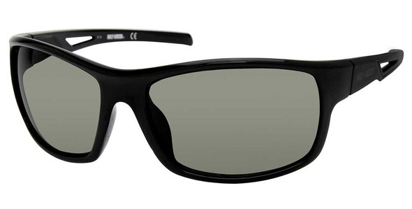 Harley-Davidson Men's Vented Temple Sunglasses, Shiny Black Frame/Green Lenses - Wisconsin Harley-Davidson