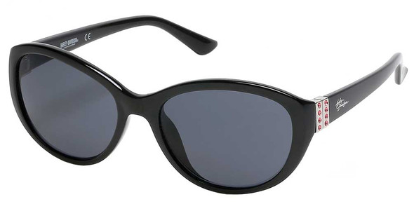 Harley-Davidson Women's Chic Bling Plastic Sunglasses, Black Frame/Smoke Lenses - Wisconsin Harley-Davidson