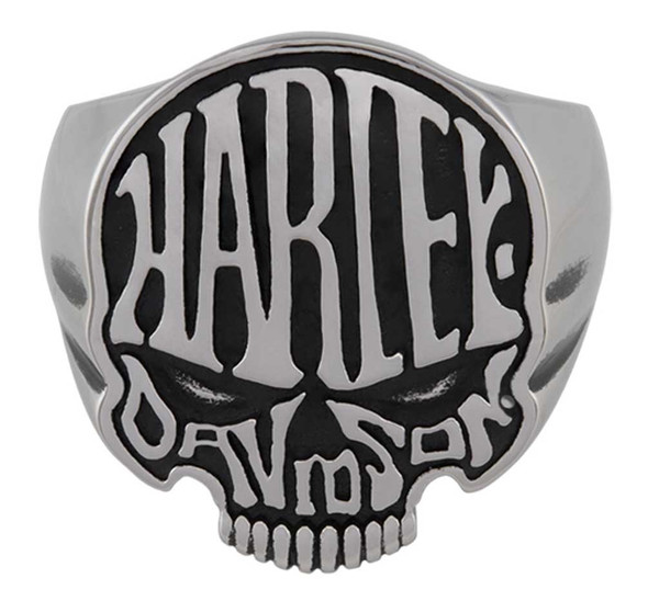 Harley-Davidson Men's Calavera H-D Skull Stainless Steel Ring - Silver Finish - Wisconsin Harley-Davidson