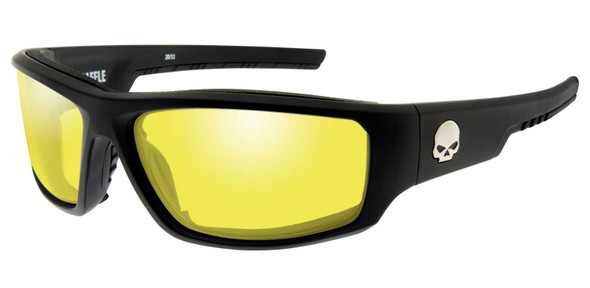 Harley-Davidson Men's Baffle Sunglasses, Yellow Lenses & Matte Black Frames - Wisconsin Harley-Davidson