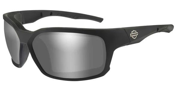 Harley-Davidson Men's COGS Sunglasses, Silver Flash Lenses & Matte Black Frames - Wisconsin Harley-Davidson