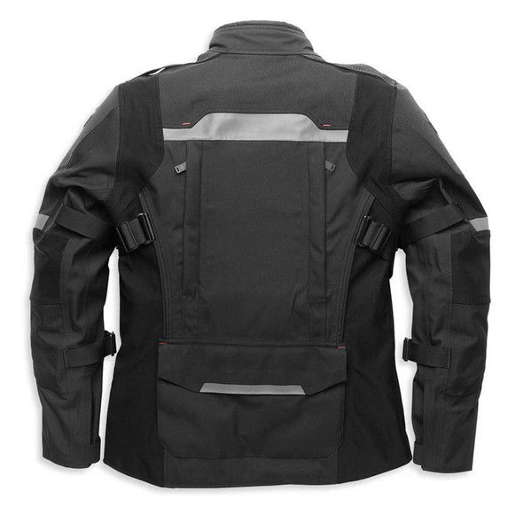 HARLEY-DAVIDSON ブラック ライダースジャケット バックインブラックレザーバイカージャケット -ハーレーダビッドソン