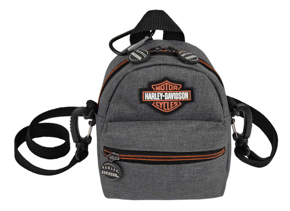 Harley-Davidson Bar & Shield Logo Mini-Me Small Backpack, Heather Gray - Wisconsin Harley-Davidson