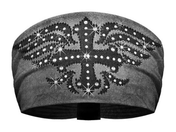 That's A Wrap Women's Midnight Cowboy Winged Cross Embellished Knotty Band- Gray - Wisconsin Harley-Davidson