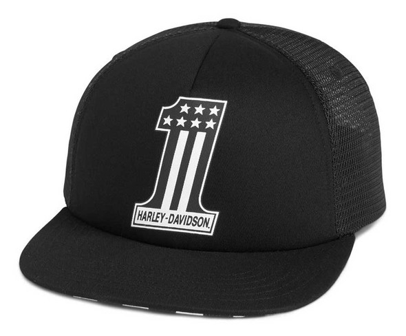 Harley-Davidson® Men's Mini #1 Skull Snapback Baseball Cap - Black