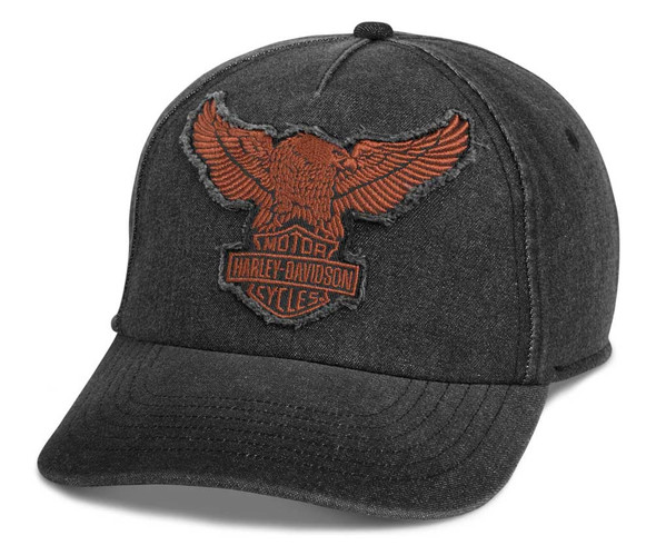 Harley-Davidson Men's Winged Eagle Baseball Cap - Washed Black 97689-21VM - Wisconsin Harley-Davidson