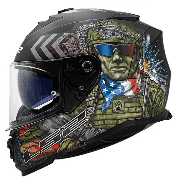 LS2 Helmets Assault Commando Full Face Motorcycle Helmet, Matte Black/Camo - Wisconsin Harley-Davidson