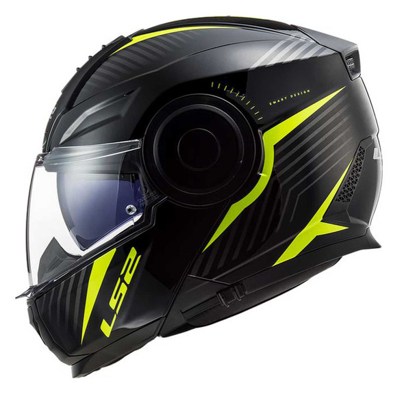 LS2 Helmets Horizon Skid Modular Shield Motorcycle Helmet- Black