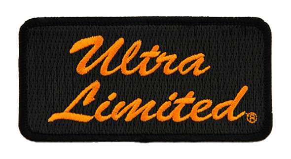 Harley-Davidson 4in Embroidered Ultra Limited Emblem Sew-On Patch - Black/Orange - Wisconsin Harley-Davidson