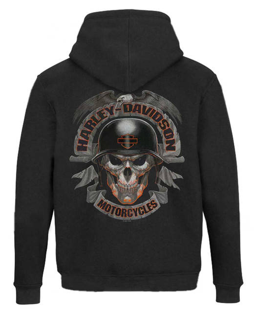 トップス 90s Russel zip hoodie Harley-Davidson Harley-Davidson® Men's Ghoulish Biker Skull Zip-Up Cotton-Blend