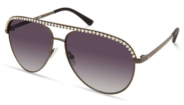 Harley-Davidson Women's Bling Aviator Sunglasses, Gunmetal Frame/Gradient Lenses - Wisconsin Harley-Davidson