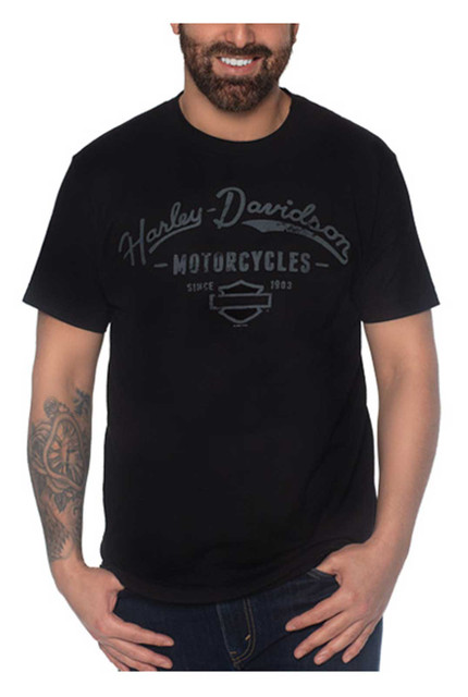 Harley-Davidson Men's Manufacturing Short Sleeve Crew-Neck Cotton T-Shirt, Black - Wisconsin Harley-Davidson